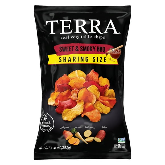TERRA Sweet & Smoky BBQ Vegetable Snack Chips, Sharing Size, 8.2 oz
