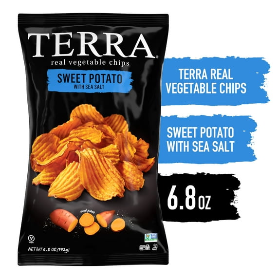 TERRA Wavy Sea Salt Sweet Potato Vegetable Snack Chips, 6.8 oz