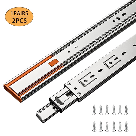 TERRALYX 12 inch Drawer Slides 1 Pairs (2pcs) Soft Self Close Full Extension Ball Bearing Drawer Rails Side Mount Metal Dresser Runners for File Cabinet Trash Can Kitchen Wardrobe Glides 12" 100 lb