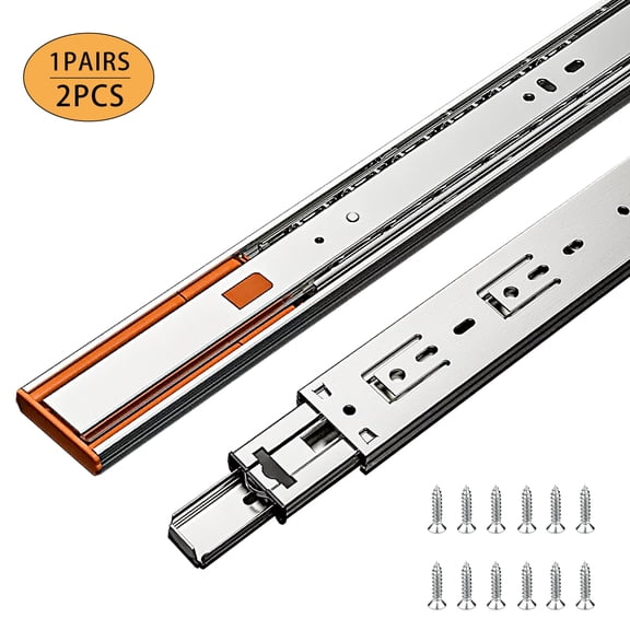 TERRALYX 18 inch Drawer Slides 1 Pairs (2pcs) Soft Self Close Full Extension Ball Bearing Drawer Rails Side Mount Metal Dresser Runners for File Cabinet Trash Can Kitchen Wardrobe Glides 18" 100lb