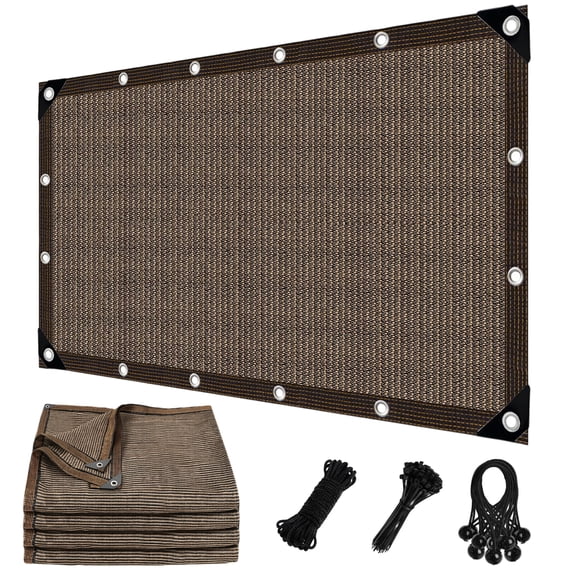 TERRALYX 90% Sun Shade Cloth,8' X 10' Pergola Shade Cover Canopy with Grommets,Mesh Tarp Shade Cloth for Patio, Outdoor, Garden, Backyard, Mocha