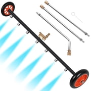 TERRALYX Undercarriage Pressure Washer Attachment, 22" Dual-Function Water Broom for Pressure Washer Undercarriage Cleaner with 7 Nozzles 3 Pieces Extension Wan