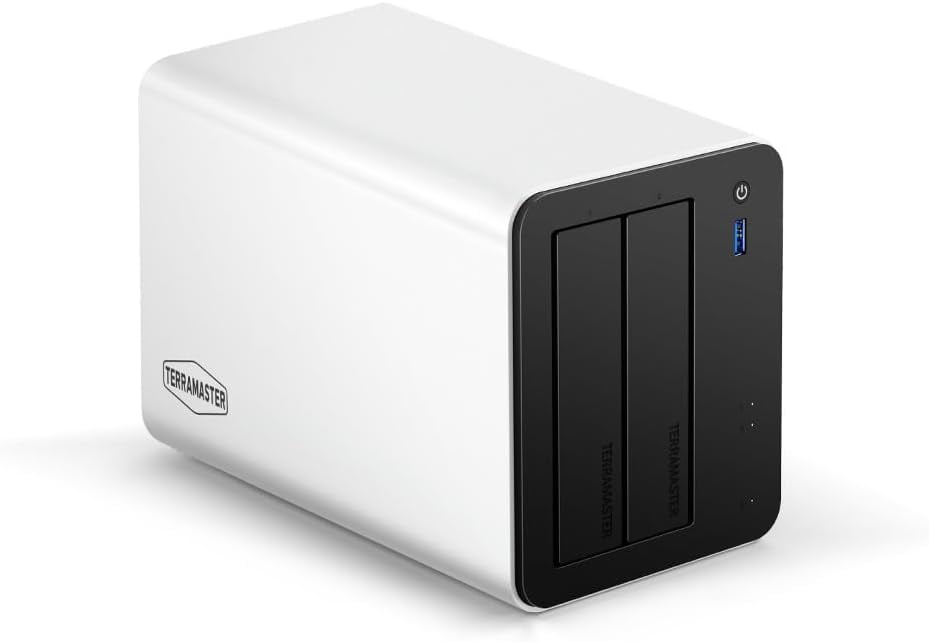 TERRAMASTER F2-425 Plus NAS Storage - 2Bay Intel N150 Quad-Core CPU, 8GB RAM DDR5, 5GbE LAN x 2, M.2 Slot x 3, Network Attached Storage for Teamwork, Multimedia Server (Diskless)