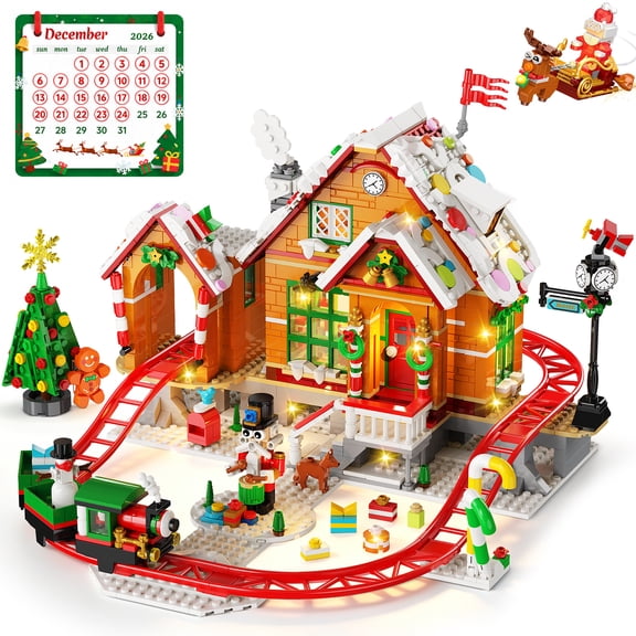 TERRAMUS Advent Calendar 2026 Christmas House Building Set, 24 Days Countdown Coaster Track Bricks, Toys for Kids Adults Ages 12+