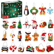 TERRAMUS Christmas Advent Calendar Building Set, 24-in-1 Holiday Hanging Tree Ornaments Bricks Kit for Kids Boys Girls Ages 6+