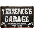 thumbnail image 1 of TERRENCE'S Garage Black Grunge Sign 8 x 12 Matte Finish Metal 108120005483, 1 of 1