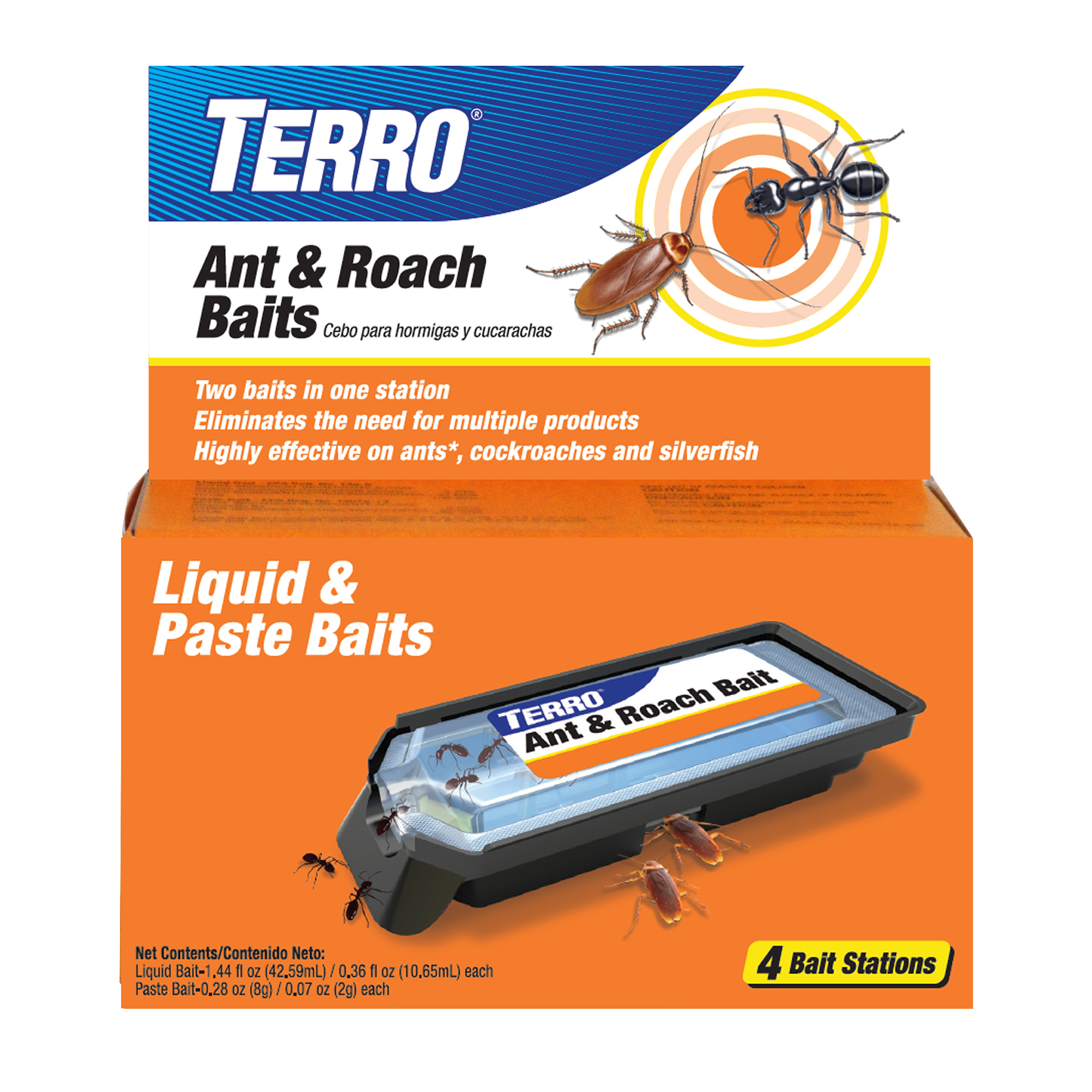 TERRO Ant & Roach Bait Station 4-Pack
