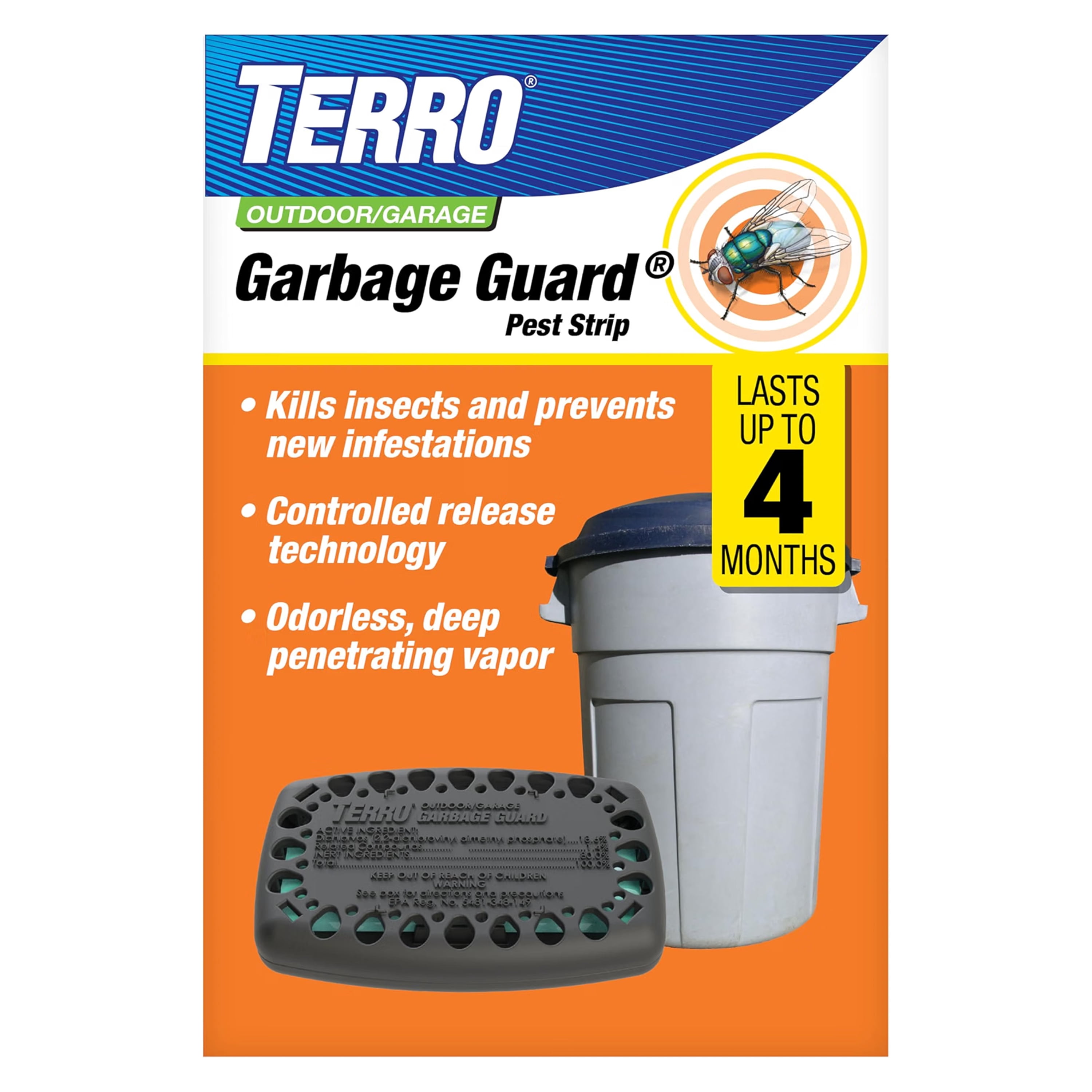 TERRO Garbage Guard Trash Can Insect Killer, 4-Month Protection Against Flies & Maggots