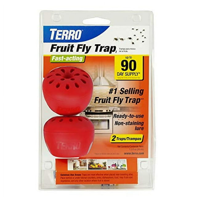 TERRO Indoor House Fruit Fly Trap, Fast-Acting, Non-Toxic, 2-Count ...