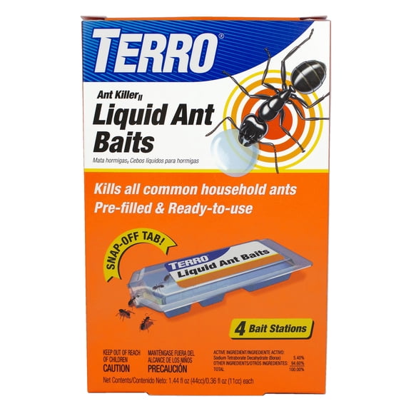 TERRO Liquid Ant Killer Bait Stations, 4-Pack, Indoor Ant Traps for Home