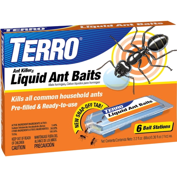 TERRO Liquid Ant Killer Bait Stations, 6-Pack, Indoor Ant Traps for Home