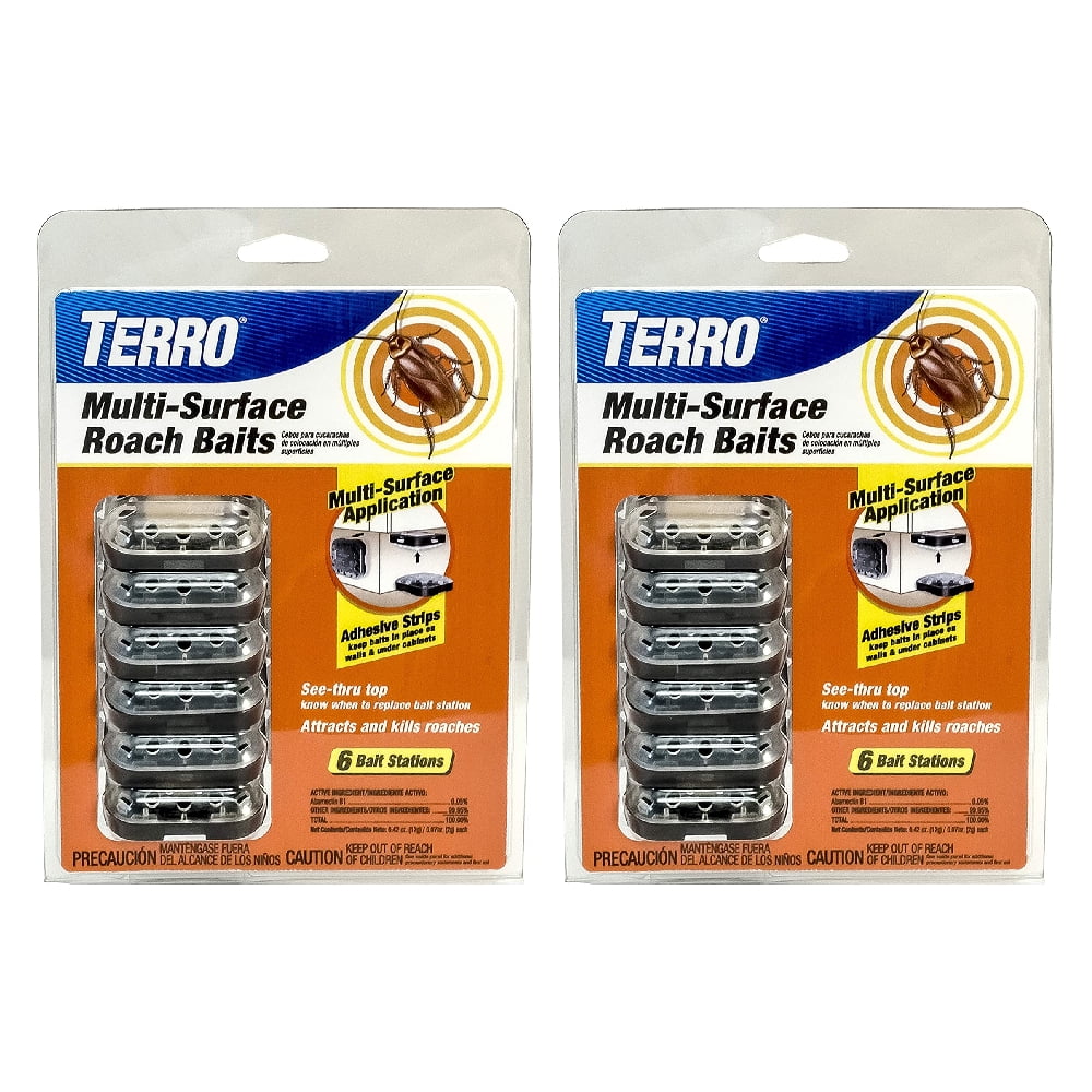 TERRO Multi-Surface Roach Baits 6 Count, 2 Pack