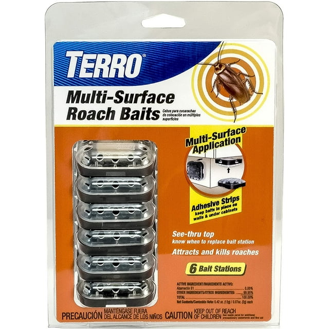 TERRO Multi-Surface Roach Baits, 6 Pack