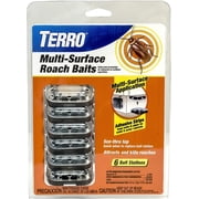 TERRO Multi-Surface Roach Bait Stations, 6-Pack, Indoor Cockroach Killer for Home