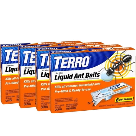 TERRO PreFilled Liquid Ant Killer II Baits, 4-Pack