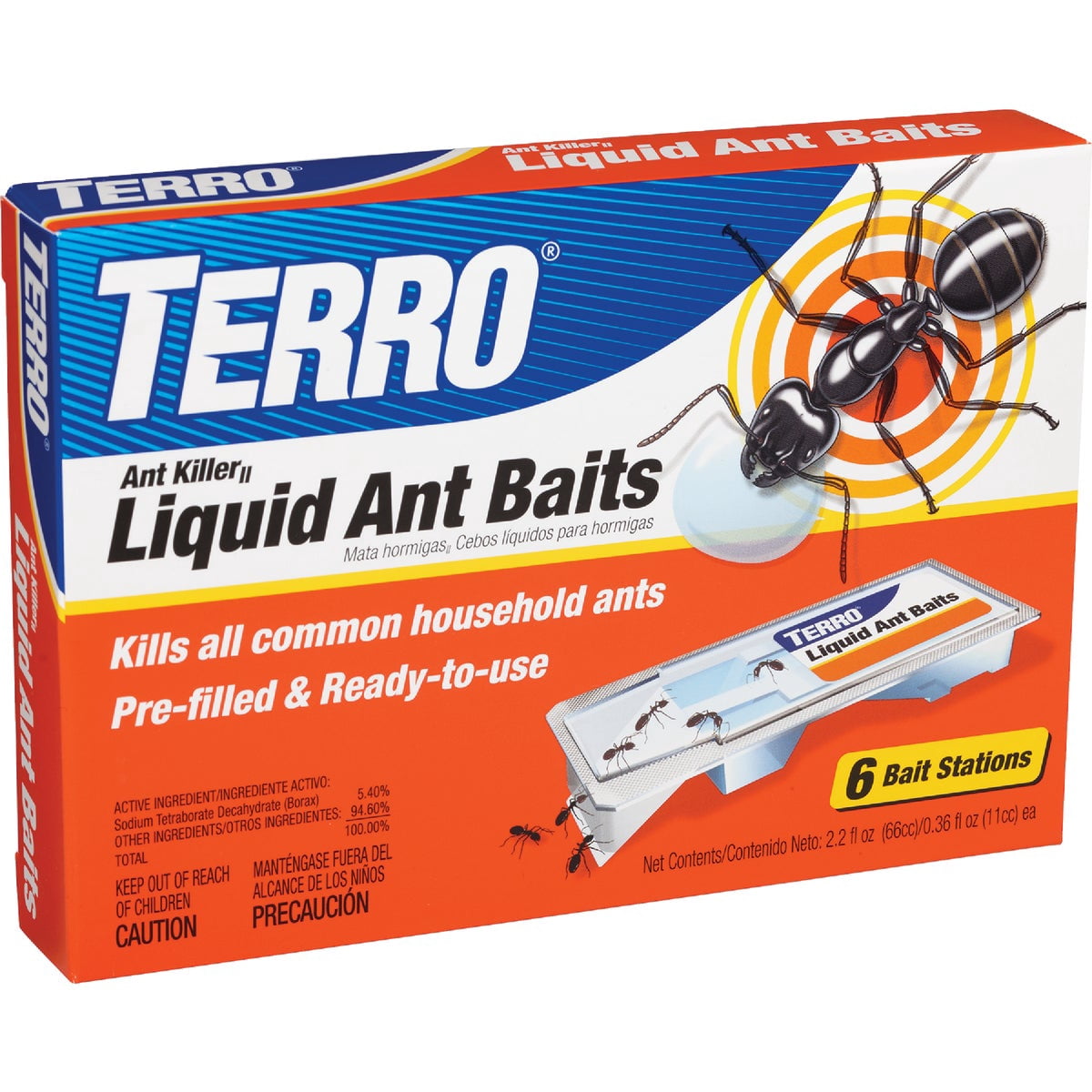 TERRO PreFilled-Liquid-Ant-Killer-II Baits Super Value Pkg 10 Count 60 Bait Stations Total