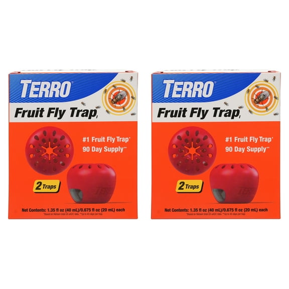 TERRO Indoor Fruit Fly Liquid Traps, 4 Traps