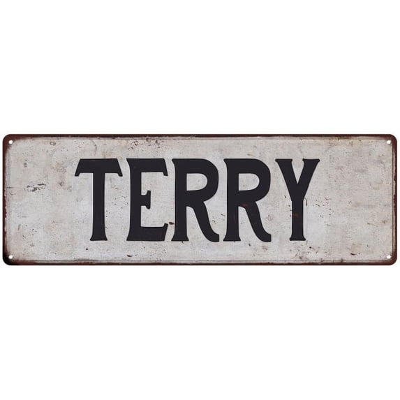 TERRY Vintage Look Rustic Chic Metal Sign 8x24 108240036214