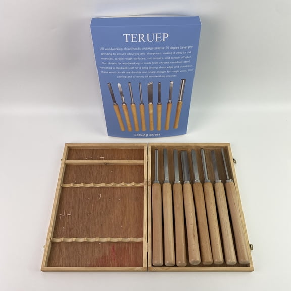 TERUEP Carving knives,Wood Carving Tools Kit for Beginners,  Complete Starter Set, Whittling Tool Kit for DIY Woodworking
