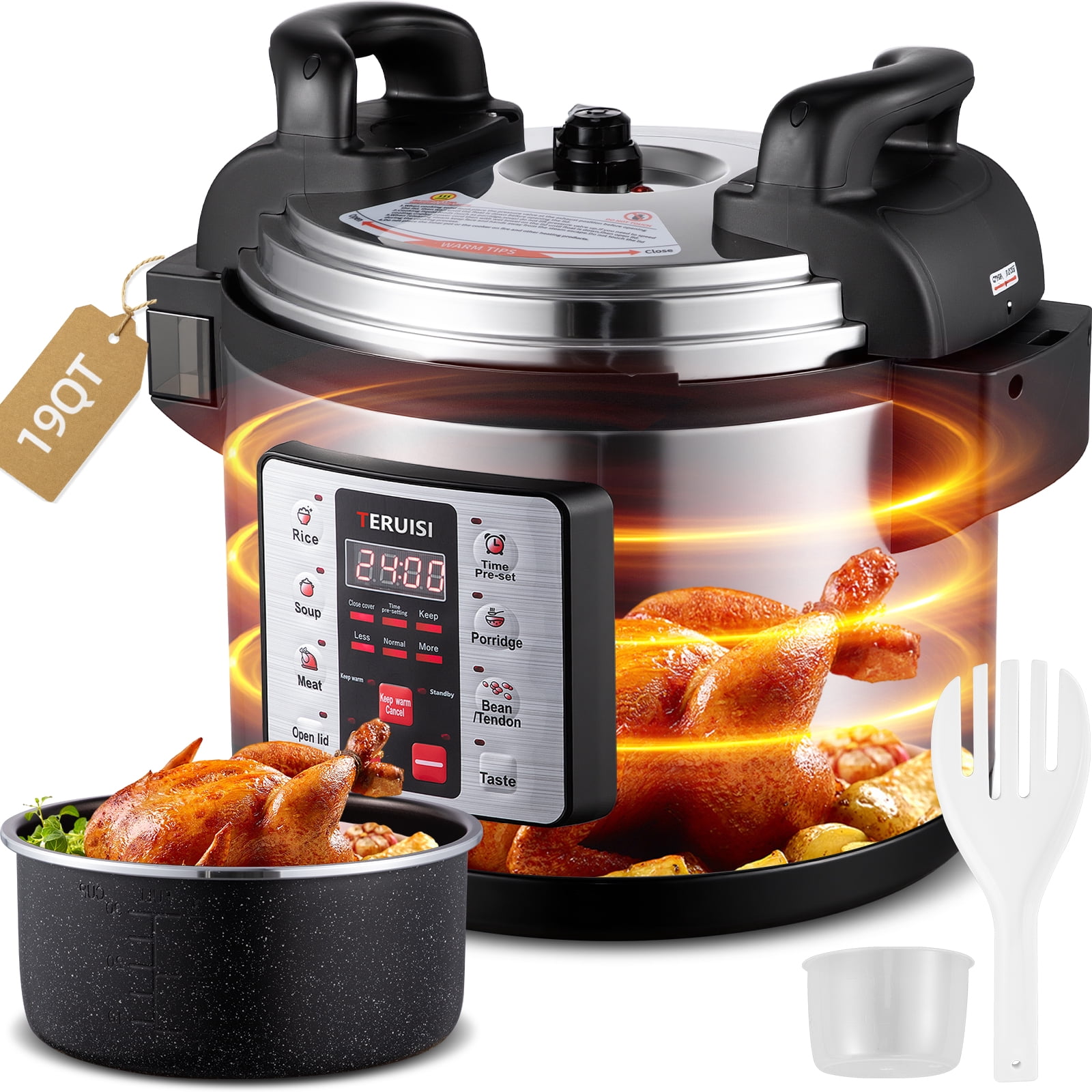Commercial Ricce Cooker TERUISI 19QT/18L Commercial Pressure Cooker, 8-in-1 Multifunctional ...