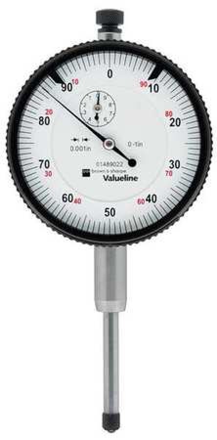 TESA BROWN &amp; SHARPE 01489022 Dial Indicator,0 to 1 In,0-100