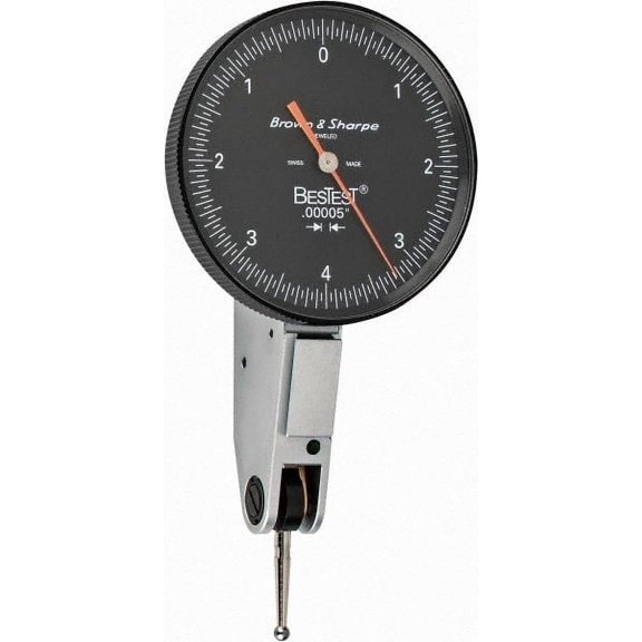 TESA Brown & Sharpe 0 to 0.008", 0.000050" Graduation, Horizontal Dial Test Indicator