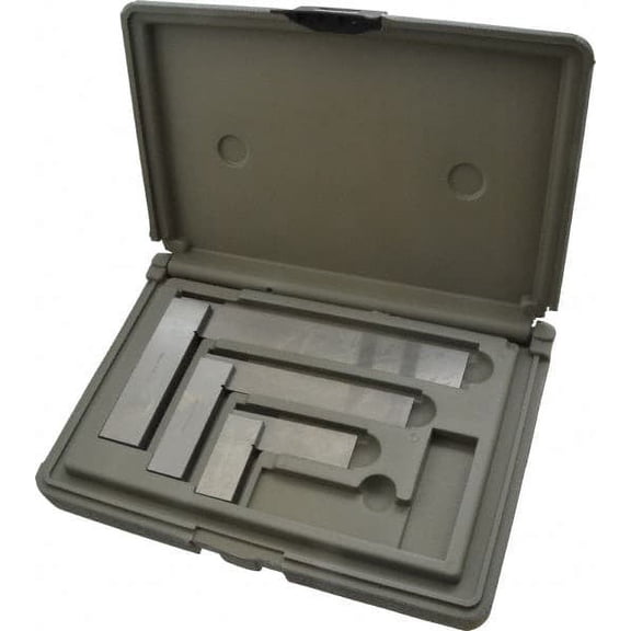 TESA Brown & Sharpe 3 Piece, 1-1/2, 3, 4 Inch Base Length, 2, 4, 6 Inch Blade Length, Square Set