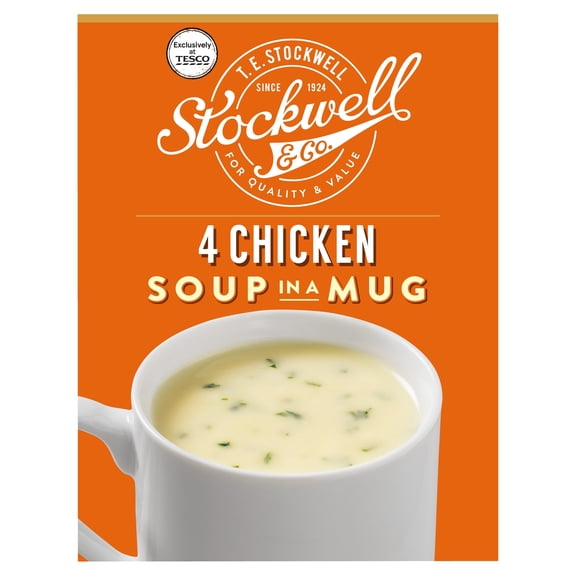 TESCO Stockwell & Co 4 Chicken Soup In A Mug 88g (4x22g), Imported from Britain