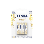 TESLA BATTERIES GOLD+ AAA Maximum Power Alkaline Batteries, 10- Year Shelf Life, A Long-lasting Battery Life, Leak-free, 4 count [Pack of 1]