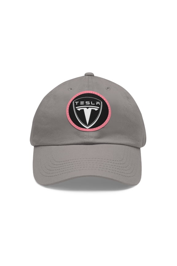 TESLA Dad Hat with Leather Patch (Round)