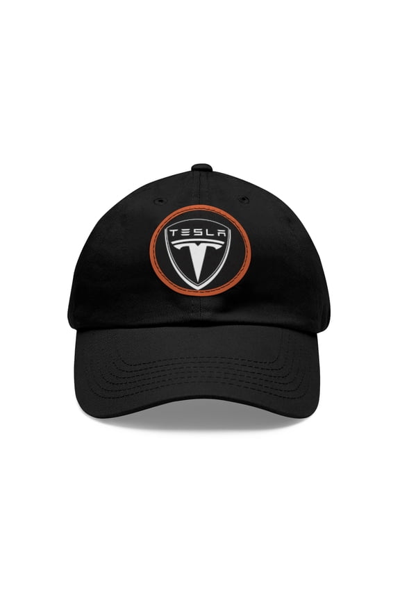 TESLA Dad Hat with Leather Patch (Round)