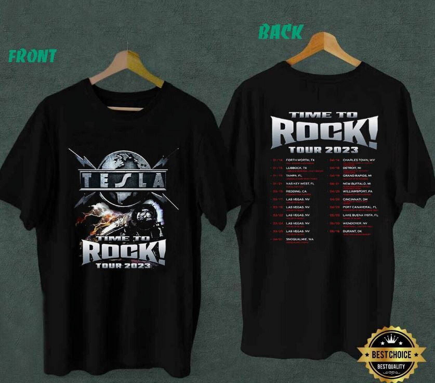 TESLA TIME TO ROCK 2023 Tour dates Rock band Unisex Tshirt