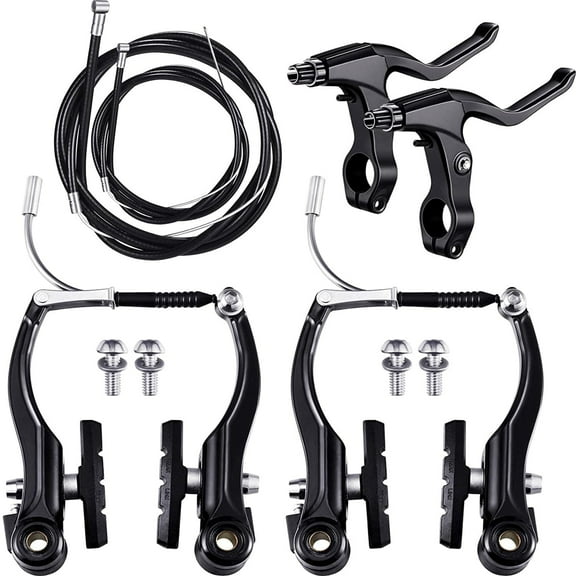 TESOBI Universial Bike Brake Set Front Rear MTB Brake BMX Bike + Cables Lever Kit Callipers Levers Cables