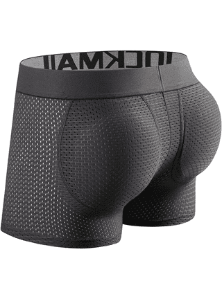 VASLANDA Men Black Brief Padded Butt Booster Enhancer Hip-up Boxer High  Waist Skinny Panties Underwear