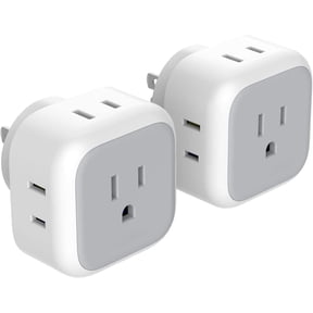 TESSAN 2 Packs Wall Multiple Plug Electrical Outlet Extender with 4 AC Outlets, NonSurge, for Cruise Ship Home Office Dorm Room