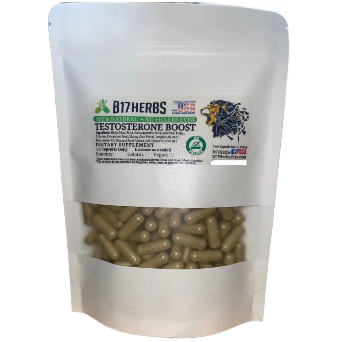 TESTO BOOST BLEND Maca Root Tribulus Fenugreek Horny Goat