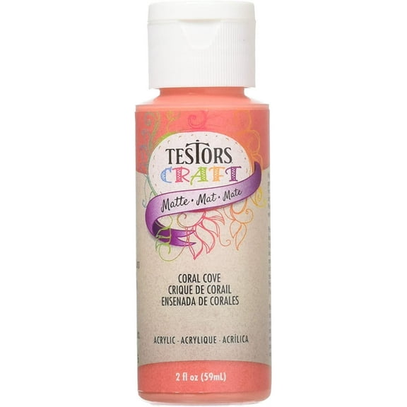Testors Coral Matte Acrylic Craft Paint - Matte Finish - 2 Oz