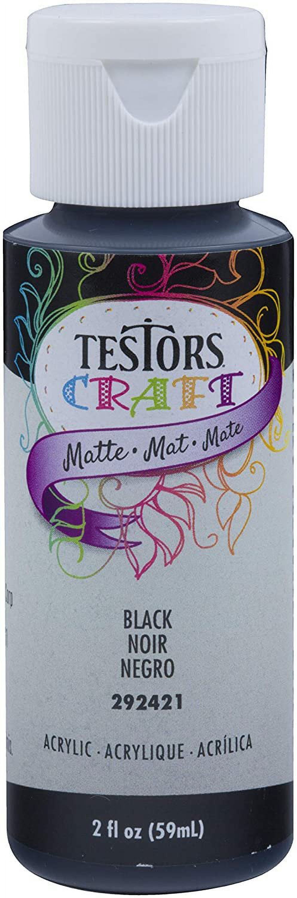 TESTOR ACR 292421A 2OZ Black Matte Acrylic Paint, 2 Fl Oz