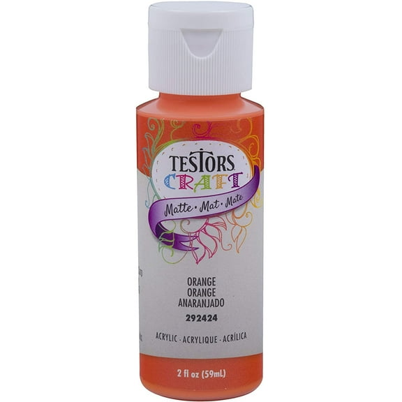 Testors Acrylic Paint TESTOR ACR 292424A Matte - Permanent, Water Based, Liquid - 2oz, Orange