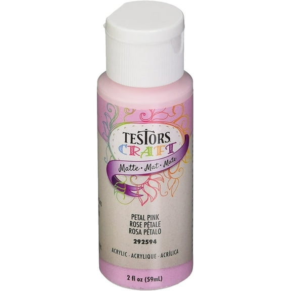 Testors Acrylic Paint Craft - Matte, Permanent, Water Based - 2 Oz, Pink