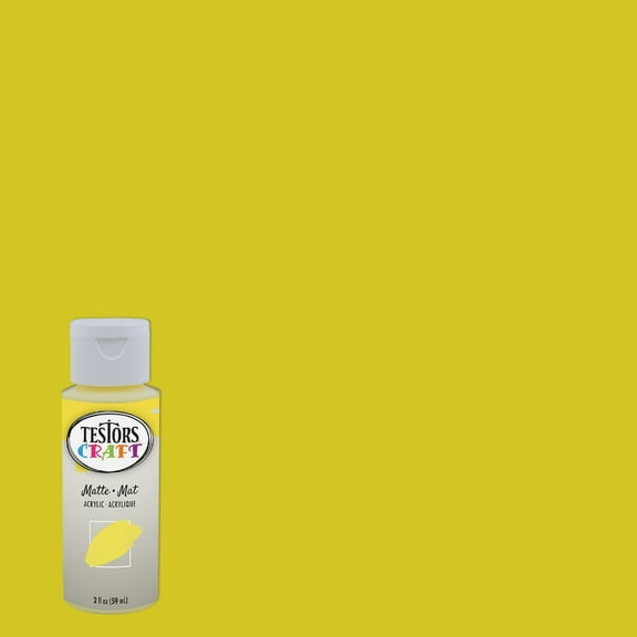 Testors Acrylic Paint Sunshine Yellow Matte - Permanent, Water Based - 2oz