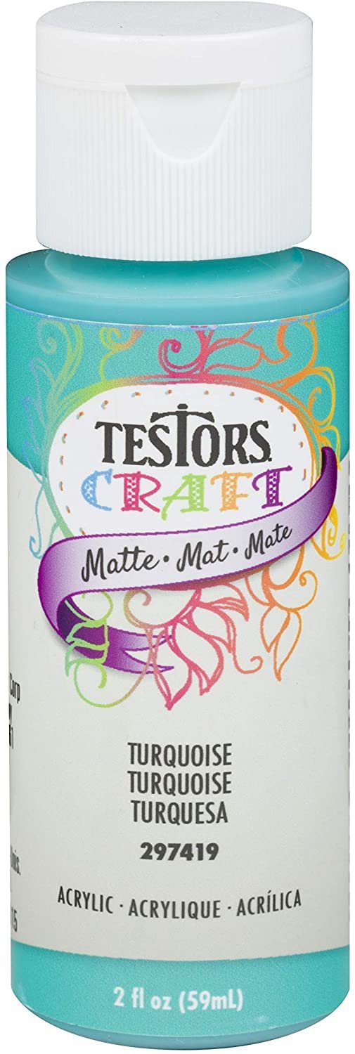 TESTOR Turq ACR Pain 297419 2OZ Turquoise Matte Acrylic Paint