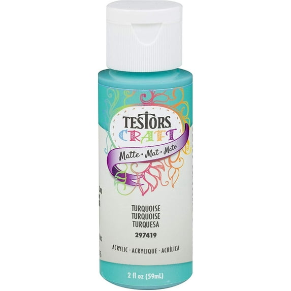 TESTOR Turq ACR Pain 297419 2OZ Turquoise Matte Acrylic Paint