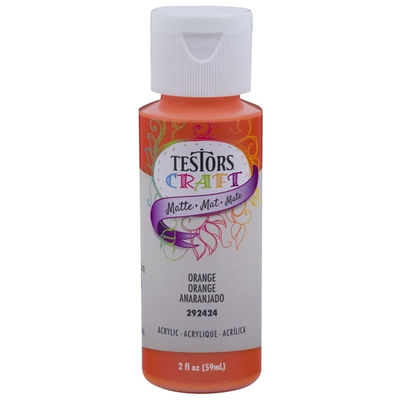 TESTORS 292424A Craft Paint, Matte, Orange, 2 oz, Bottle