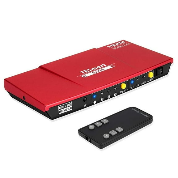 TESmart 4in 1 Out 4x1 HDMI Switch 4 Port Switch HD HDMI Switch 4K@60Hz 4:4:4 4x1 4Kx2K