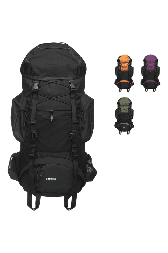 TETON 55L Scout Internal Frame Backpack for Hiking, Camping, Backpacking, Rain Cover Included