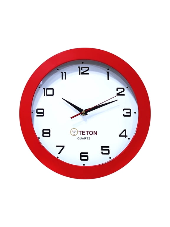 TETON ELECTRONIC 12" Quartz Indoor Wall Clock, Silent Mechanism