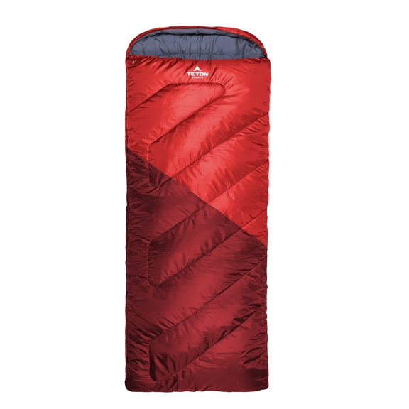 Teton Celsius XL 0F Sleeping Bag ColdWeather Oversized Sleeping Bag with Mummy Hood, Draft Tubes & Compression Sack, Fits Adults up to 6'6" Ruby Red