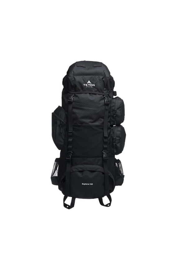 Explorer 65L Hiking Backpack- Black