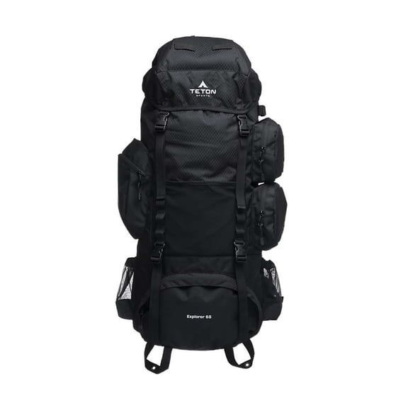 Teton Explorer 65L Hiking Backpack- Black
